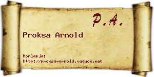 Proksa Arnold névjegykártya